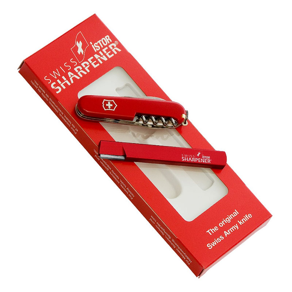 Set de regalo Sharp - Navaja de bolsillo Victorinox con afilador de cuchillos