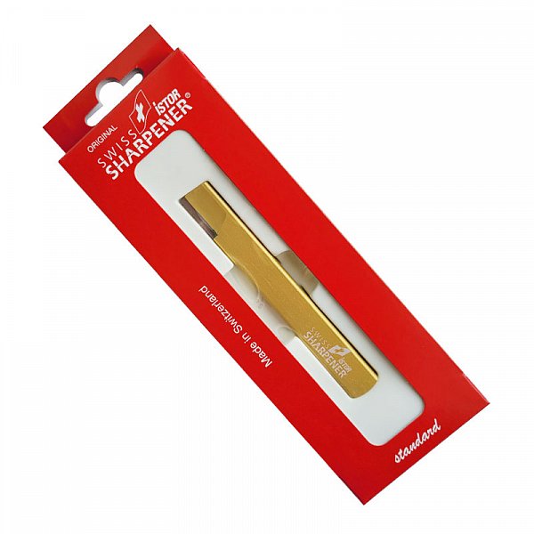 Details: iSTOR STANDARD SWISS SHARPENER, gold colored, Special edition 2021